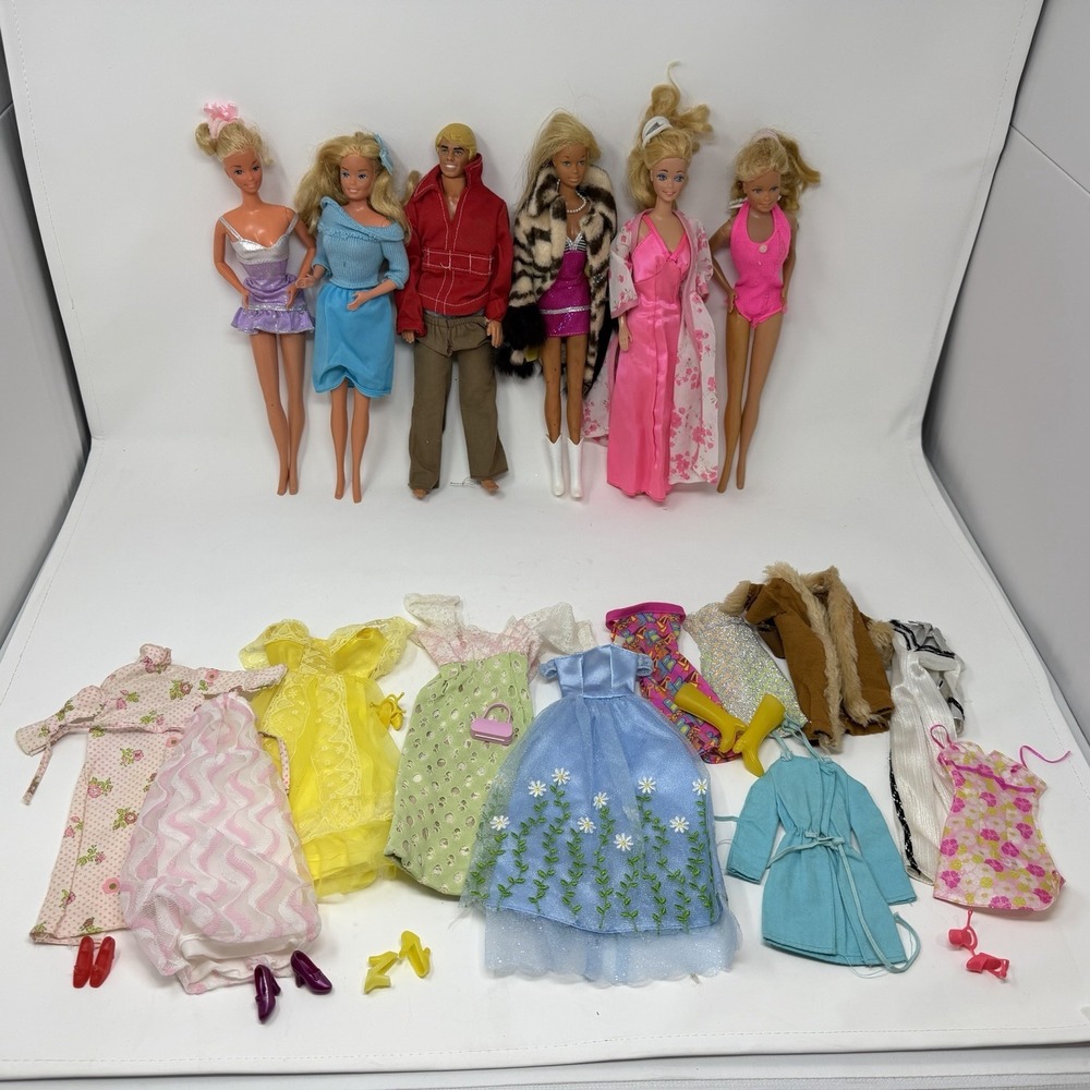 Rare Vintage BARBIE Doll And Ken Lot Plus Shoes CLOTHES & Accessories 1966s